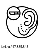 ear surgery line icon vector illustration. Стоковая иллюстрация, иллюстратор Vectorwin / Фотобанк Лори