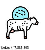 anthrax cow color icon vector illustration. Стоковая иллюстрация, иллюстратор Vectorwin / Фотобанк Лори