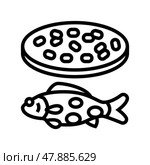 streptococcus iniae fish line icon vector illustration. Стоковая иллюстрация, иллюстратор Vectorwin / Фотобанк Лори
