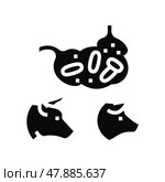 coli bacillus domestic animal glyph icon vector illustration. Стоковая иллюстрация, иллюстратор Vectorwin / Фотобанк Лори