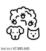 plague domestic animal line icon vector illustration. Стоковая иллюстрация, иллюстратор Vectorwin / Фотобанк Лори