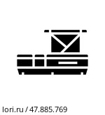 pontoon boat glyph icon vector illustration. Стоковая иллюстрация, иллюстратор Vectorwin / Фотобанк Лори