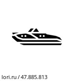 cuddy cabins boat glyph icon vector illustration. Стоковая иллюстрация, иллюстратор Vectorwin / Фотобанк Лори