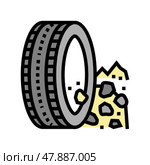 terrain tires color icon vector illustration. Стоковая иллюстрация, иллюстратор Vectorwin / Фотобанк Лори