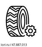 industrial tires line icon vector illustration. Стоковая иллюстрация, иллюстратор Vectorwin / Фотобанк Лори