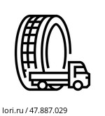 light truck tires line icon vector illustration. Стоковая иллюстрация, иллюстратор Vectorwin / Фотобанк Лори