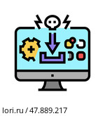 pups cyberspace crime color icon vector illustration. Стоковая иллюстрация, иллюстратор Vectorwin / Фотобанк Лори