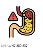 gastric reflux color icon vector illustration. Стоковая иллюстрация, иллюстратор Vectorwin / Фотобанк Лори