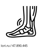 tendonitis problem line icon vector illustration. Стоковая иллюстрация, иллюстратор Vectorwin / Фотобанк Лори