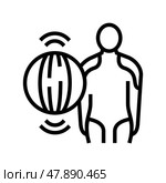 polymyositis muscle problem line icon vector illustration. Стоковая иллюстрация, иллюстратор Vectorwin / Фотобанк Лори
