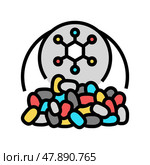 polymers chemical industry color icon vector illustration. Стоковая иллюстрация, иллюстратор Vectorwin / Фотобанк Лори