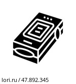 pulse oximeter fingertip glyph icon vector illustration. Стоковая иллюстрация, иллюстратор Vectorwin / Фотобанк Лори