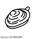 soft-shell clam line icon vector illustration. Стоковая иллюстрация, иллюстратор Vectorwin / Фотобанк Лори
