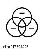venn diagram line icon vector illustration. Стоковая иллюстрация, иллюстратор Vectorwin / Фотобанк Лори