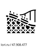 rollercoaster amusement park glyph icon vector illustration. Стоковая иллюстрация, иллюстратор Vectorwin / Фотобанк Лори