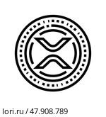 xrp cryptocurrency line icon vector illustration. Стоковая иллюстрация, иллюстратор Vectorwin / Фотобанк Лори