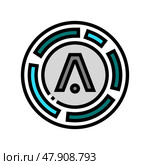 aion cryptocurrency color icon vector illustration. Стоковая иллюстрация, иллюстратор Vectorwin / Фотобанк Лори