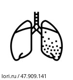 silicosis disease line icon vector illustration. Стоковая иллюстрация, иллюстратор Vectorwin / Фотобанк Лори