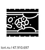 clot blood vessel vein glyph icon vector illustration. Стоковая иллюстрация, иллюстратор Vectorwin / Фотобанк Лори