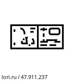 kuwaiti dinar kwd line icon vector illustration. Стоковая иллюстрация, иллюстратор Vectorwin / Фотобанк Лори