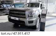 Автомобиль Haval H5 внутри в официальном дилерском центре. Китайский производитель автомобилей. Редакционное видео, видеограф FotograFF / Фотобанк Лори
