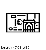 euro eur line icon vector illustration. Стоковая иллюстрация, иллюстратор Vectorwin / Фотобанк Лори
