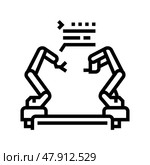 pre-programmed robot line icon vector illustration. Стоковая иллюстрация, иллюстратор Vectorwin / Фотобанк Лори