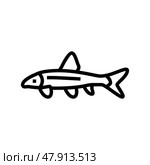 siamese algae eater line icon vector illustration. Стоковая иллюстрация, иллюстратор Vectorwin / Фотобанк Лори