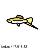 swordtail fish color icon vector illustration. Стоковая иллюстрация, иллюстратор Vectorwin / Фотобанк Лори