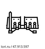 luxor temple line icon vector illustration. Стоковая иллюстрация, иллюстратор Vectorwin / Фотобанк Лори