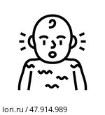 startle reflex line icon vector illustration. Стоковая иллюстрация, иллюстратор Vectorwin / Фотобанк Лори