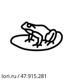 frog lily pad pet home line icon vector illustration. Стоковая иллюстрация, иллюстратор Vectorwin / Фотобанк Лори