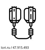 defibrillator paddles surgeon line icon vector illustration. Стоковая иллюстрация, иллюстратор Vectorwin / Фотобанк Лори