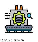 industrial data analytics industry 5 color icon vector illustration. Стоковая иллюстрация, иллюстратор Vectorwin / Фотобанк Лори