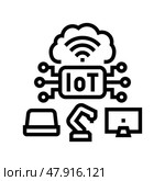 internet of things iot industry 5 line icon vector illustration. Стоковая иллюстрация, иллюстратор Vectorwin / Фотобанк Лори