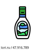 ranch dressing condiment color icon vector illustration. Стоковая иллюстрация, иллюстратор Vectorwin / Фотобанк Лори