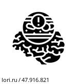 stroke caused cardiovascular issues glyph icon vector illustration. Стоковая иллюстрация, иллюстратор Vectorwin / Фотобанк Лори