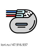 implantable cardioverter defibrillator color icon vector illustration. Стоковая иллюстрация, иллюстратор Vectorwin / Фотобанк Лори