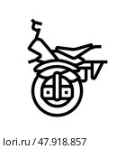 monowheel motorbike vehicle line icon vector illustration. Стоковая иллюстрация, иллюстратор Vectorwin / Фотобанк Лори