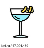 vesper cocktail glass drink color icon vector illustration. Стоковая иллюстрация, иллюстратор Vectorwin / Фотобанк Лори