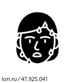 sweats hiv symptom glyph icon vector illustration. Стоковая иллюстрация, иллюстратор Vectorwin / Фотобанк Лори