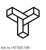 paradox impossible geometric shape line icon vector illustration. Стоковая иллюстрация, иллюстратор Vectorwin / Фотобанк Лори