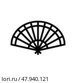 taoist ritual fan taoism line icon vector illustration. Стоковая иллюстрация, иллюстратор Vectorwin / Фотобанк Лори