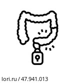 constipation treatment line icon vector illustration. Стоковая иллюстрация, иллюстратор Vectorwin / Фотобанк Лори