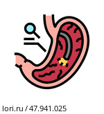 gastroscopy procedure gastroenterologist color icon vector illustration. Стоковая иллюстрация, иллюстратор Vectorwin / Фотобанк Лори