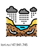 geotechnical analysis hydrogeologist color icon vector illustration. Стоковая иллюстрация, иллюстратор Vectorwin / Фотобанк Лори