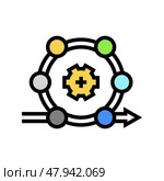 agile methodology analyst color icon vector illustration. Стоковая иллюстрация, иллюстратор Vectorwin / Фотобанк Лори