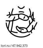 obstetric care gynecologist line icon vector illustration. Стоковая иллюстрация, иллюстратор Vectorwin / Фотобанк Лори