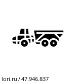 articulated hauler construction vehicle glyph icon vector illustration. Стоковая иллюстрация, иллюстратор Vectorwin / Фотобанк Лори