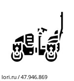 compaction roller construction vehicle glyph icon vector illustration. Стоковая иллюстрация, иллюстратор Vectorwin / Фотобанк Лори